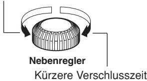 OLYMPUS CAMEDIA E-1 - Stellen Sie mit dem Hauptregler die Blendenöffnung und mit dem Nebenregler die Verschlusszeit (60 Sek. bis 1/4000 Sek.) ein. - 2