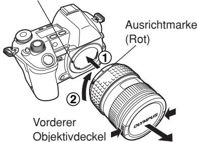 OLYMPUS CAMEDIA E-1 - ■ Abnehmen des Objektivs von der Kamera - 1