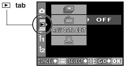 tab OFF RAW DATA EDIT CANCEL SELECT GO OK