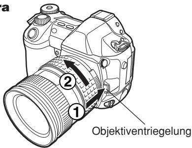 OLYMPUS CAMEDIA E-1 - ■ Abnehmen des Objektivs von der Kamera - 2