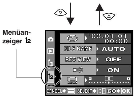 Menüan- zeiger 12 03.01.01 00:00 FILE NAME AUTO REC VIEW OFF ON CANCEL SELECT GO OK