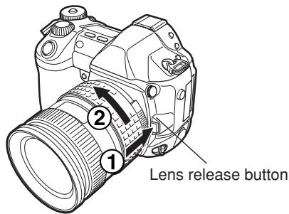 Lens release button 1 2