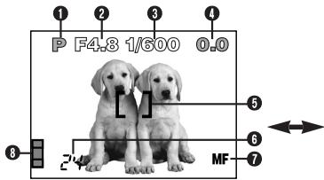 OLYMPUS D-40ZOOM - Indicaciones del monitor — Información de la toma - 1