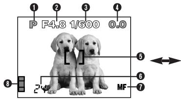 OLYMPUS D-40ZOOM - Monitor indications — Shooting information - 1