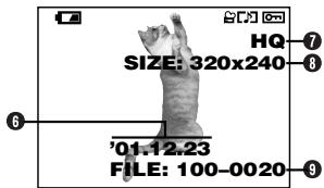OLYMPUS D-40ZOOM - Information d'affichage de films - 2