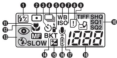OLYMPUS D-40ZOOM - Control panel indications - 1