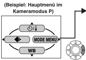 OLYMPUS D-40ZOOM - Frei wählbare Hauptmenüfunktionen (SHORT CUT-Menü) - 2