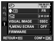 OLYMPUS E-P1 - Appuyez sur la touche MENU pour afficher le menu - 1
