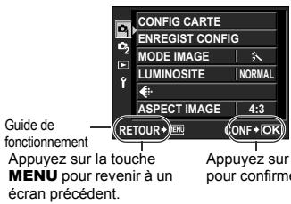 OLYMPUS E-P1 - Appuyez sur la touche MENU pour afficher le menu - 1