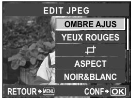 OLYMPUS E-P1 - L'écran de réglage varie selon le format des images. Sélectionnez l'objet que vous pouze édrafter et procédez aux étapes suivantes. - 1