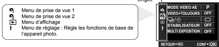 OLYMPUS E-P1 - Utilisez pour selectionner un onglet, puis appuyez sur - 1
