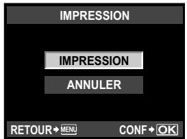 OLYMPUS E-P1 - Une fois que vous ave regle l'impression et les données d'impression pour les images, selectionnez [IMPRESSION] et appuyez sur la touche. - 1