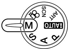 OLYMPUS E-P1 - Réglez la molette de mode sur M et tournez la molette pour régler la valeur. - 1