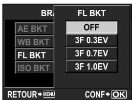 OLYMPUS E-P1 - MENU  [%]  [国]  [BRACKETETING]  [FL BKT] - 1