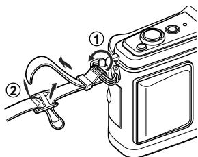 OLYMPUS E-P1 - Fixation de la courroie - 1