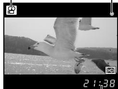 OLYMPUS E-P1 - Appuyez complètement sur le déclencheur pour arrêté l'enregistrement. - 2