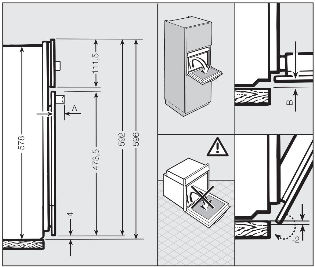 MIELE H 5240 BP - Dimensions de l'appareil et niche - 3