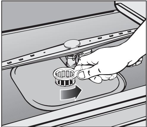 MIELE G 647 - Nettoyage des filtres dans la cuve - 4