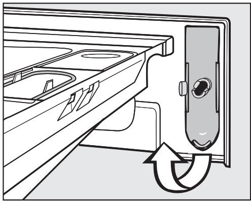 MIELE WT 2670 - Déverrouillage de porte manuel en cas de vidange obstruée et/ou de panne de courant - 1
