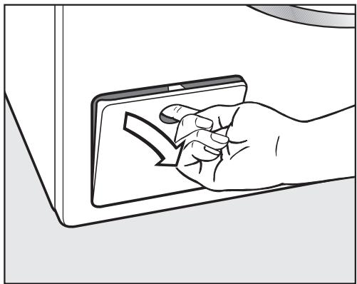 MIELE WKB 120 - Déverrouillage manuel de porte en cas de vidange obstruée et/ou de panne de courant - 1