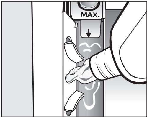 MIELE WDA105 - Ajout d'adoucissant, de produit d'apprêt ou d'amidon liquide à la fin du programme de lavage - 1