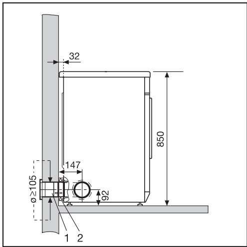 MIELE T8722 - C Raccordement direct partuyau à encastrer dans le mur - 2