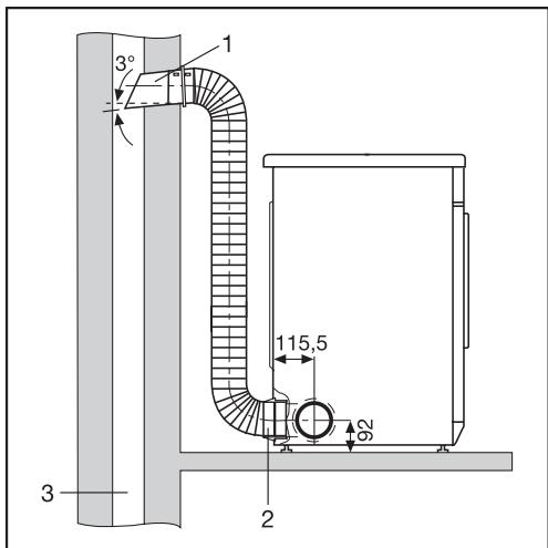 MIELE T8722 - Examples d'installation d'un système avec flexible dévacuation - 2