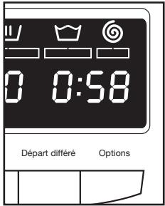 0 0:58 Départ différé Options