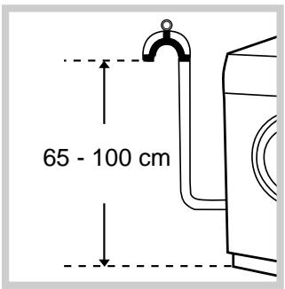 INDESIT WIDL 126 - Aansluiting van de afvoerbuis - 1