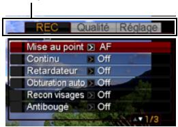 CASIO EX-S10 - Exemple de fonctionnement d'un menu - 1
