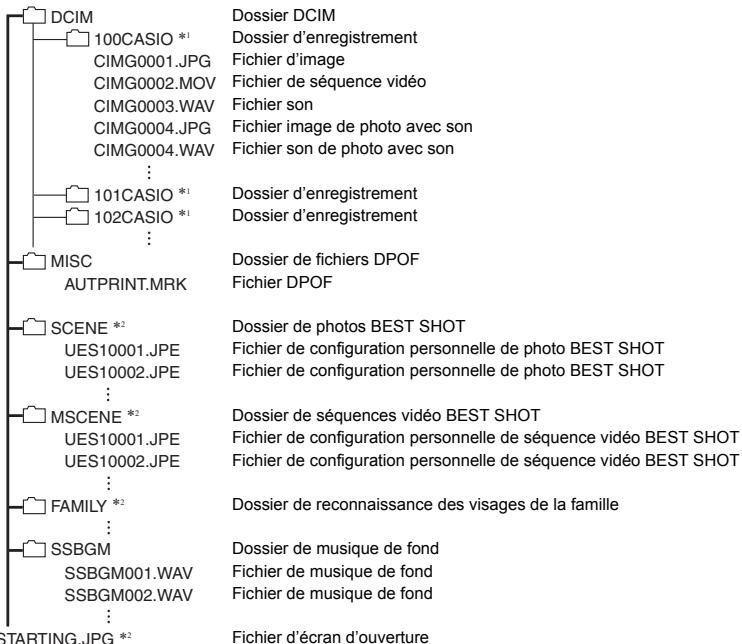 CASIO EX-S10 - Structure des dossiers de la mémoire - 1