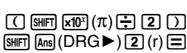 CASIO FX-991ES - ■ Conversion d'une valeur dans l'unité d'angle définie par défaut - 2