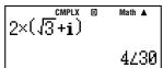 CASIO FX-991ES - Exemples d'affichage des résultats de calculs sous forme de coordonnées polaires ( r ) - 3