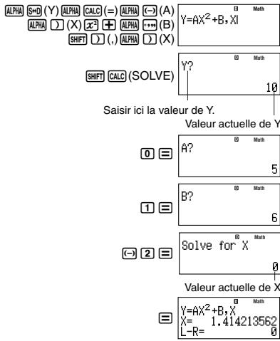 CASIO FX-991ES - ■ Exemple de résolution avec SOLVE - 1