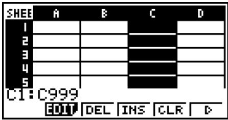CASIO FX-9860G AU - ■ Déplacement du curseur de cellule - 3