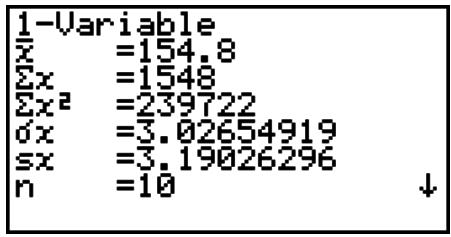 CASIO FX-9860G AU - ■ Calculs statistiques à variable unique - 1
