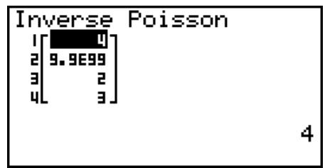 CASIO FX-9860G AU - - Loi de Poisson cumulative inverse - 2