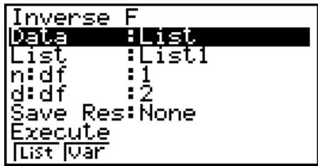 CASIO FX-9860G AU - - Loi F cumulative inverse - 1