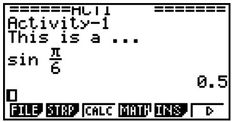 CASIO FX-9860G AU - - Saisie d'une formule de calcul dans une eActivity - 3