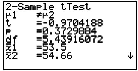 CASIO FX-9860G AU - - Test t à 2 échantillons - 2