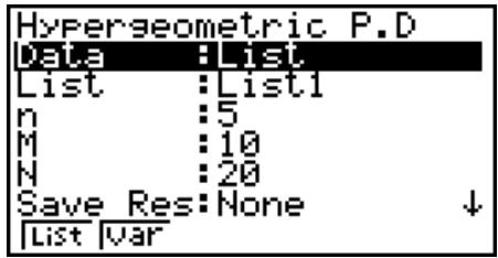 CASIO FX-9860G AU - - Probabilité hypergéométrique - 1