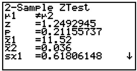 CASIO FX-9860G AU - - Test Z à 2 échantillons - 3