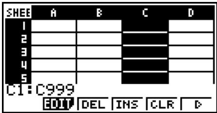 CASIO FX-9860GII SD - ■ Déplacement du curseur de cellule - 3