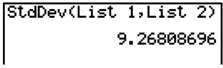 CASIO FX-9860GII SD - Exemple Pour sauvegarder les données x dans la Liste 1, les valeurs de l'effectif dans la Liste 2, et déterminer l'écart-type ainsi que la variance - 1