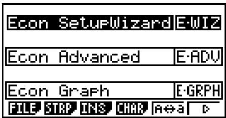CASIO FX-9860GII SD - - To access the Setup Wizard from an Econ SetupWizard strip - 1