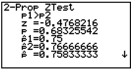 CASIO FX-9860GII SD - - Test Z à 2 proportions - 2