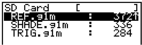CASIO FX-9860GII SD - Exemple Rechercher tous les fichiers dans la carte SD dont le nom commence par la lettre « R » - 1
