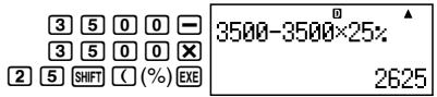 CASIO FC 100V - Calculs de pourcentage - 5