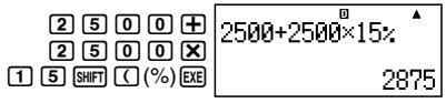 CASIO FC 100V - Calculs de pourcentage - 4