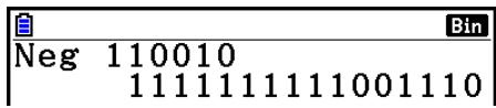 CASIO FX COLOR GRAPH 20 - Exemple Déterminer la valeur négative de 110010 _2 - 1